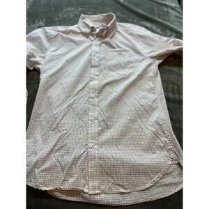 Fish Hippie‎ Tailored Fit Shirt Men’s small Orange Plaid Button Up Long Sleeve